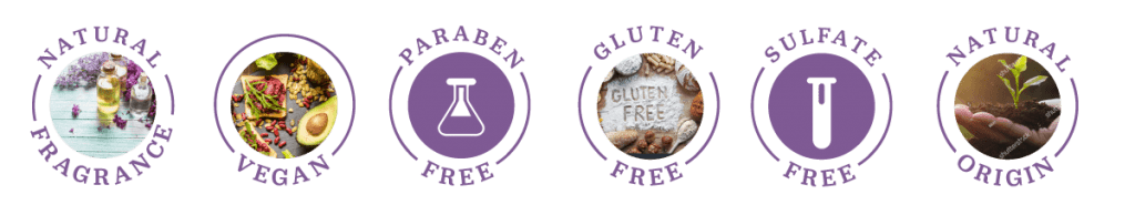 A purple and black logo for gluten free.